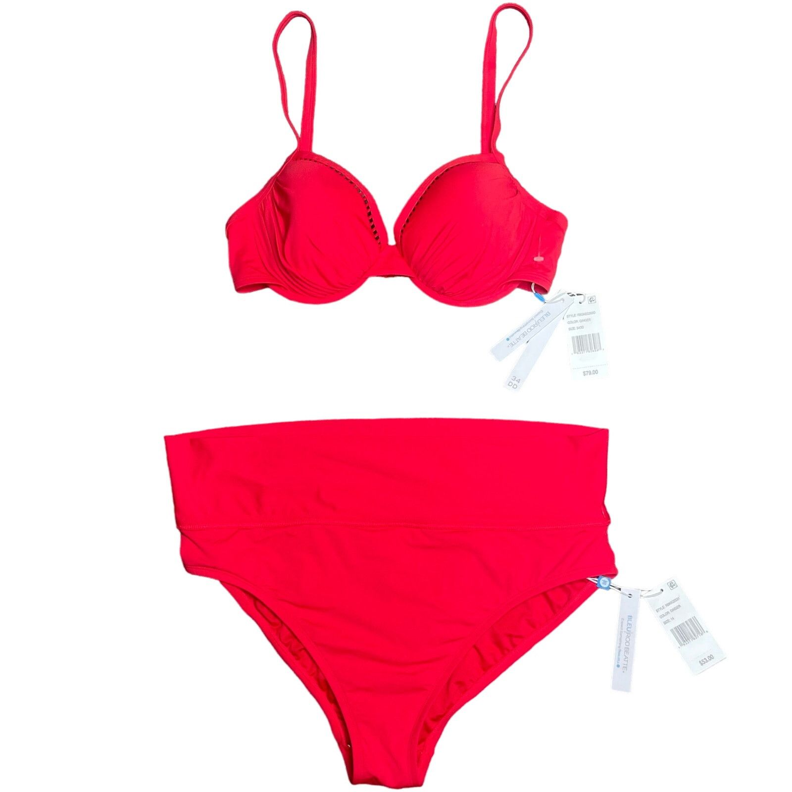 Other NWT $132 Bleu Rod Beattie Red Bikini Size ONE SIZE - 1 Thumbnail