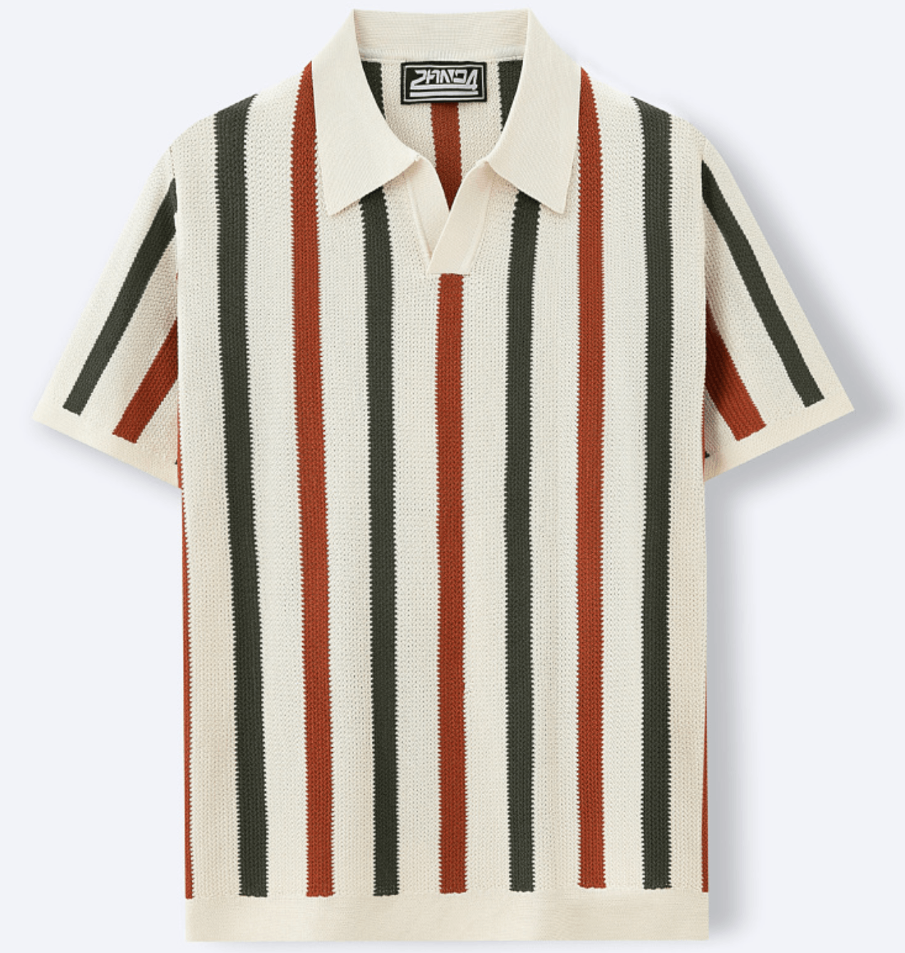 Designer Casual Stripe Knit Polo Shirt Size US L / EU 52-54 / 3 - 3 Thumbnail