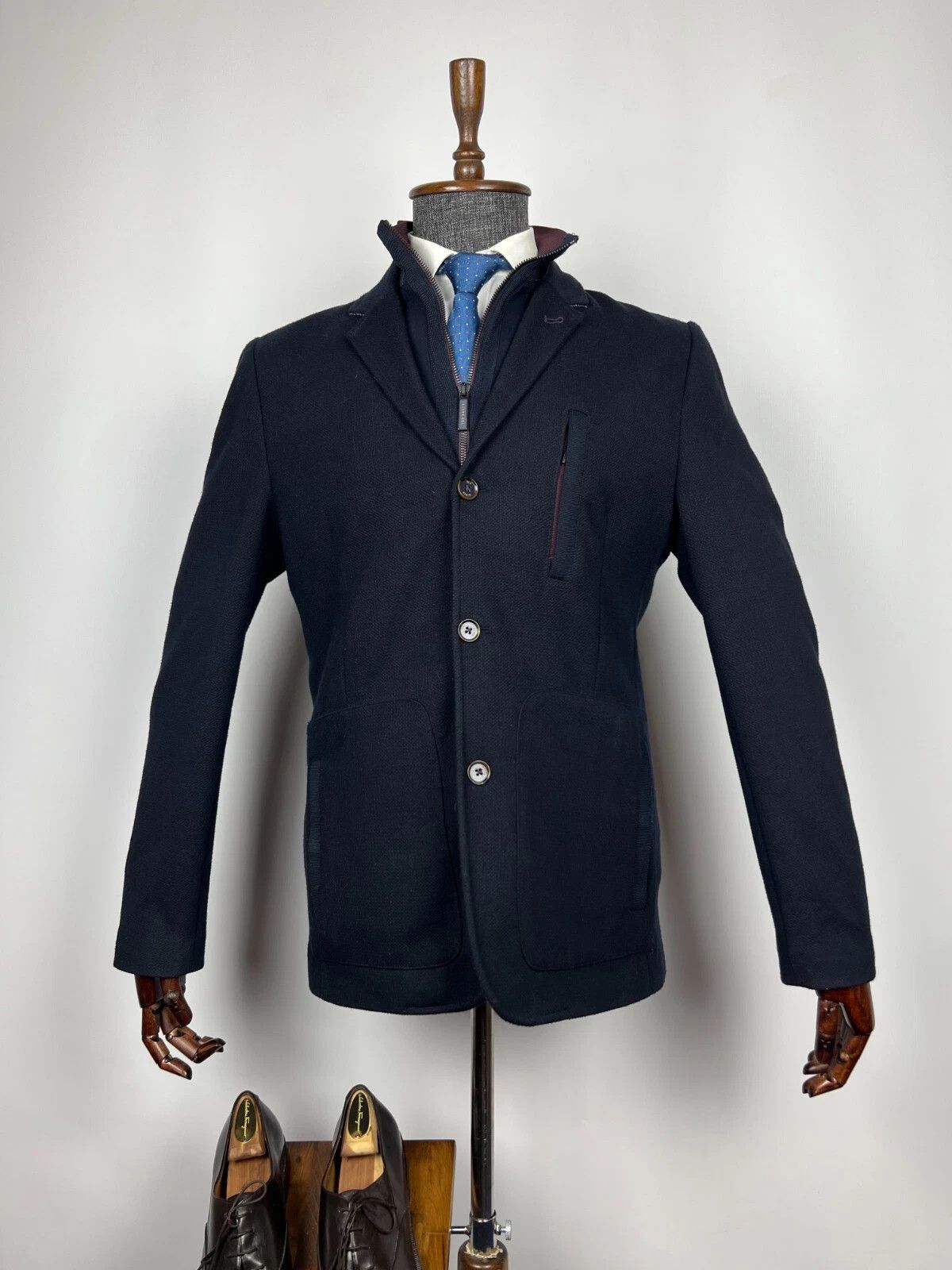 Ted Baker Ted Baker London Black Removable Lining Two Button Jacket Size US XL / EU 56 / 4 - 6 Thumbnail