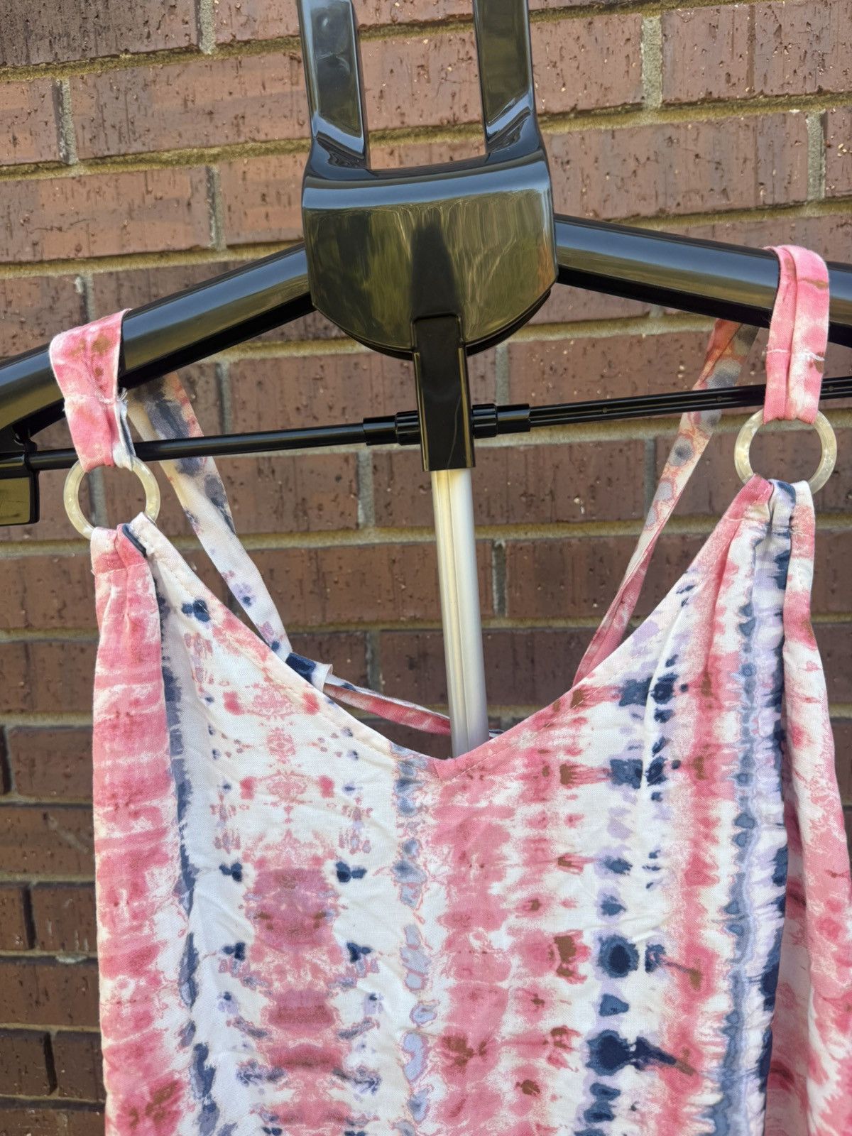 Other Sadie & Sage Coral Navy Tie Dye Tank Top Cami Flowy V-Neck Size M / US 6-8 / IT 42-44 - 2 Thumbnail