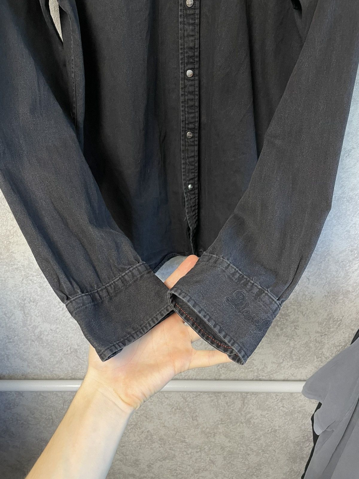 Diesel Diesel Black Denim Jeans Long Sleeve Shirt Button Ups Size US XL / EU 56 / 4 - 11 Thumbnail