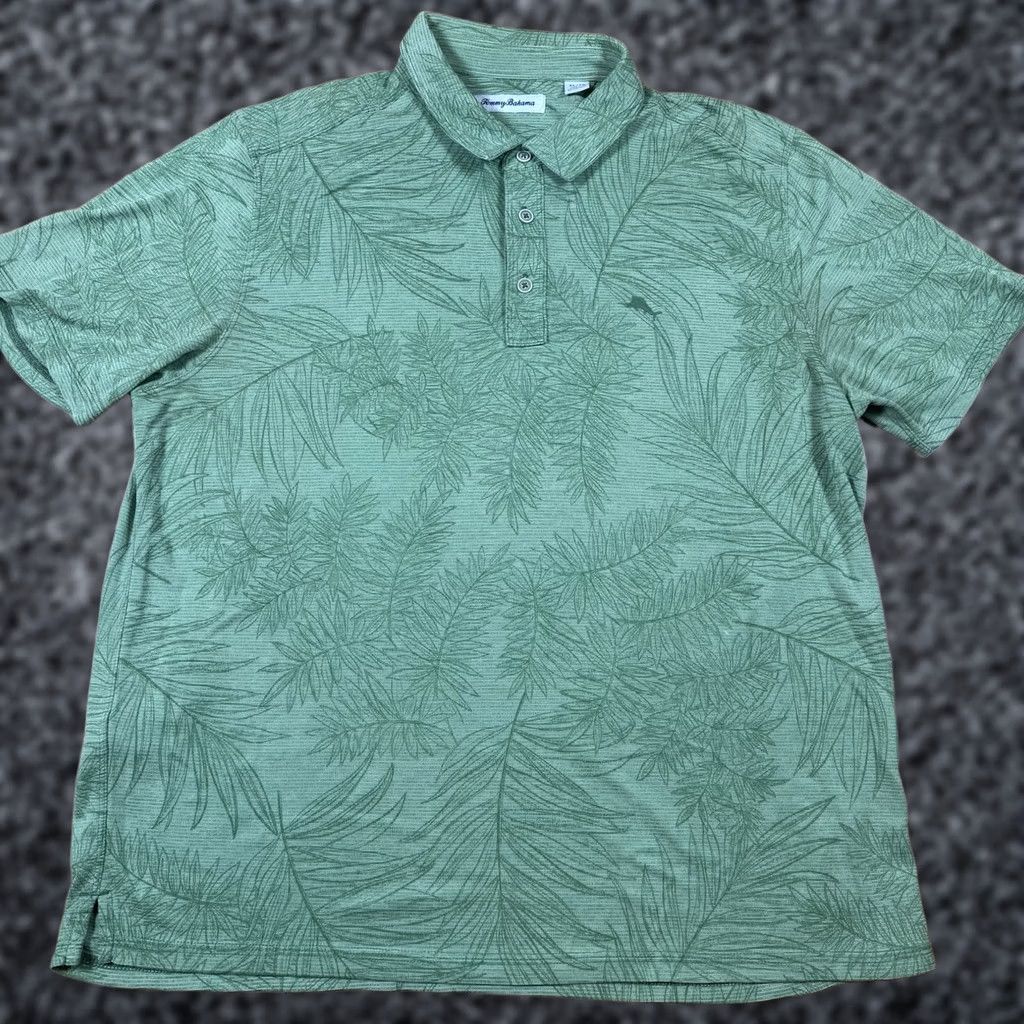 Tommy Bahama VINTAGE Tommy Bahama Polo Shirt Mens XL Green Short Sleeve Floral AOP Polo Shirt Mens XL Green Floral AOP Size US XL / EU 56 / 4 - 1 Thumbnail