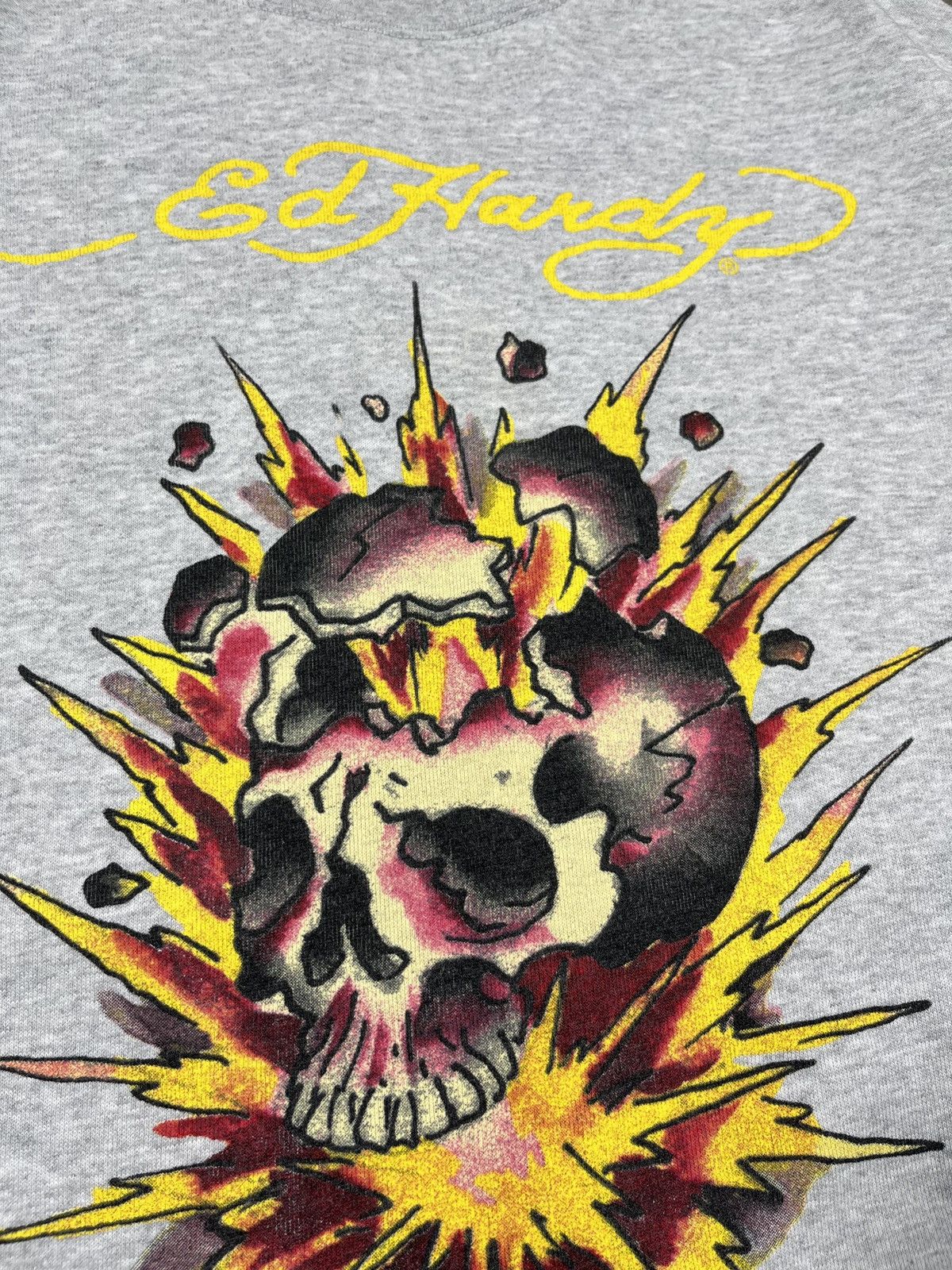 Ed Hardy Ed Hardy Vintage Skull Graphic Big Logo Sweatshirt Mens Grey Size US XXL / EU 58 / 5 - 5 Thumbnail