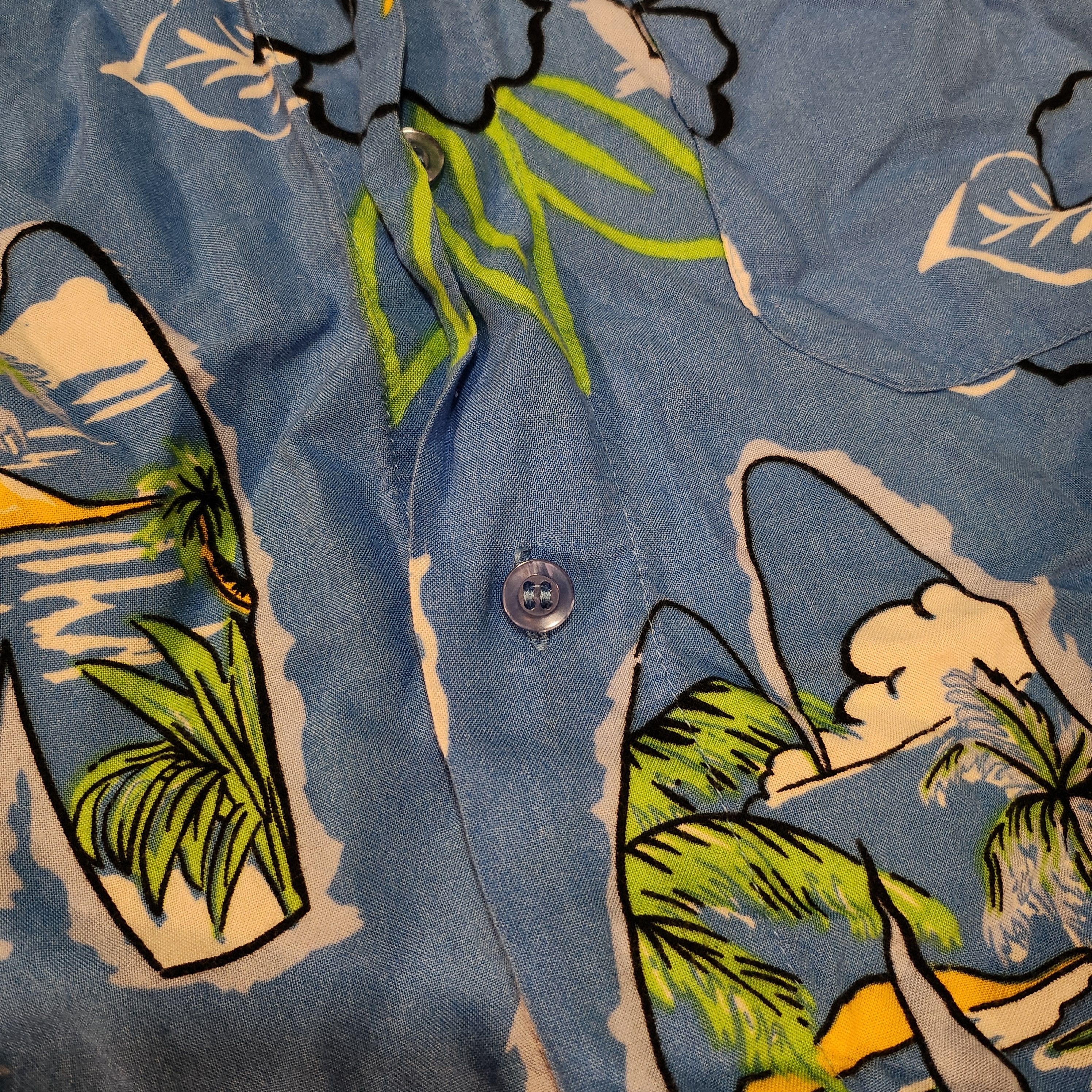 Japanese Brand × Vintage 100% Viscose Blue Hawaii Shirt Size US M / EU 48-50 / 2 - 2 Thumbnail