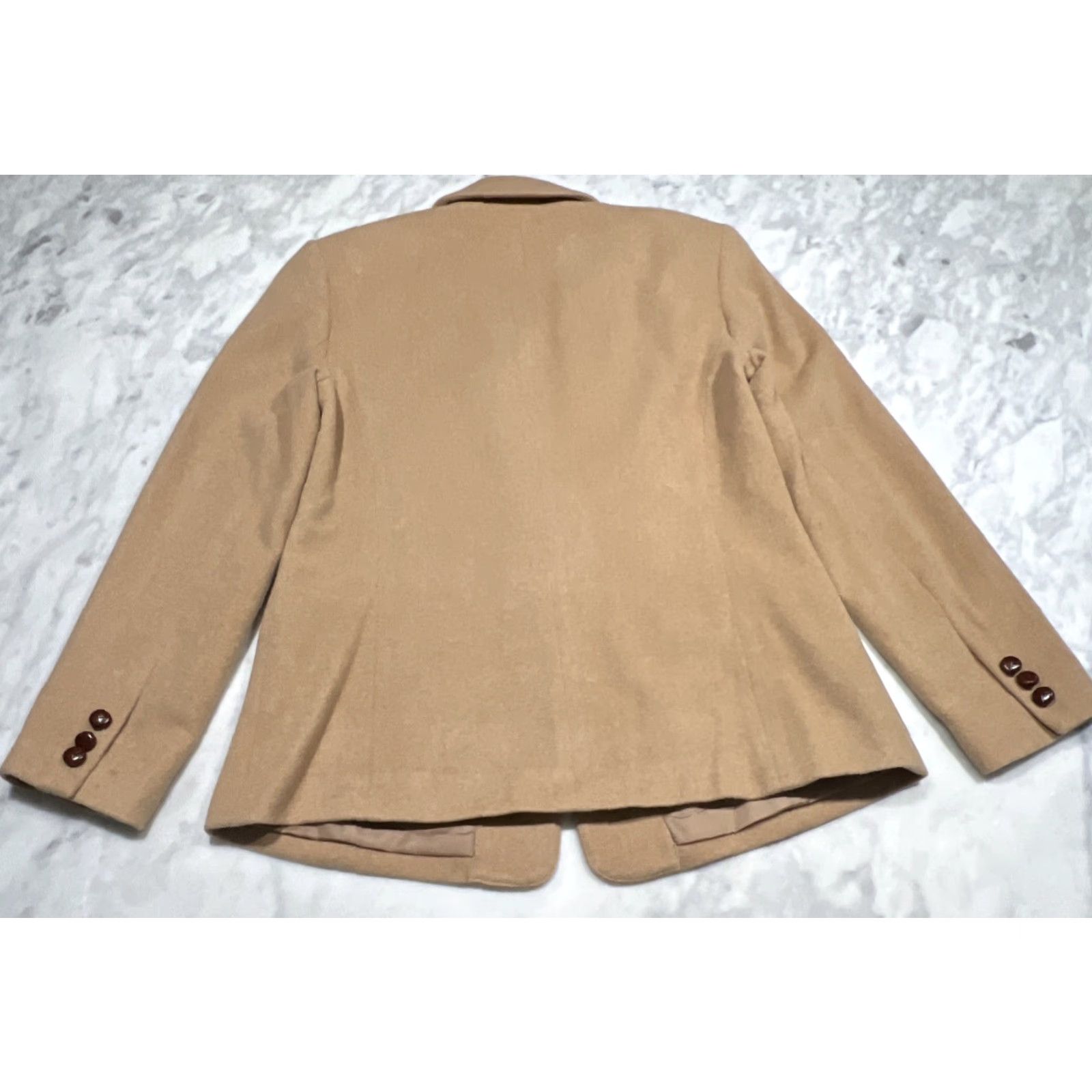 Orvis Orvis Camel Hair Jacket Women’s 12 Lined Polyester Leather Button Fitted Short Size 34" / US 12 / IT 48 - 4 Thumbnail