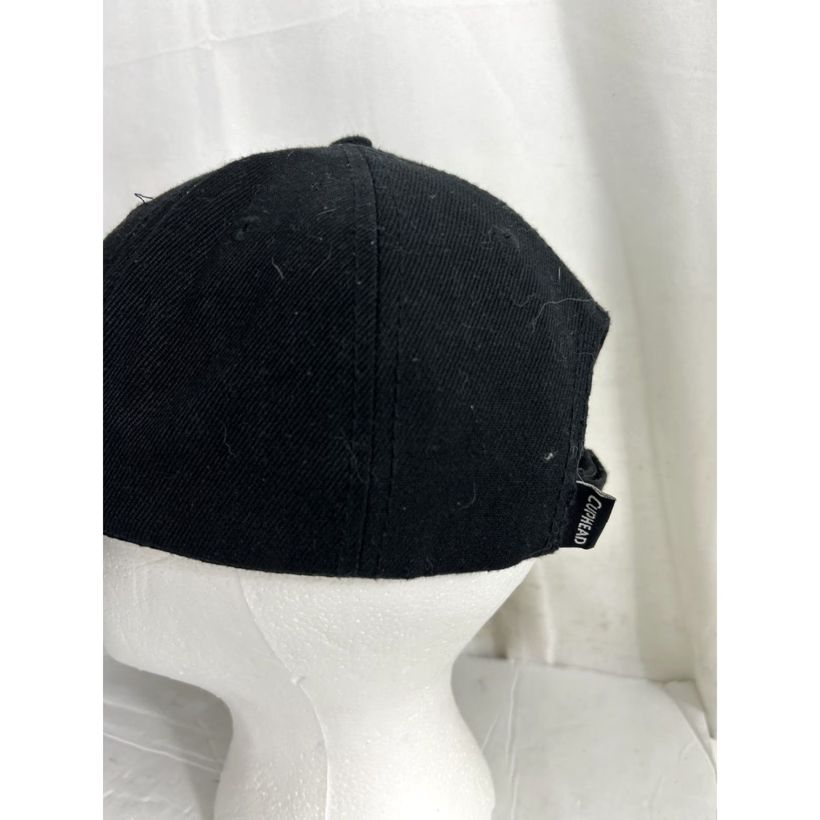 Vintage Cup head Baseball Hat Black Adjustable Hook And Loop Strap Hat Men Black Cuphead Logo Baseball Cap Loop One Size Adjusta ble Size ONE SIZE - 6 Thumbnail