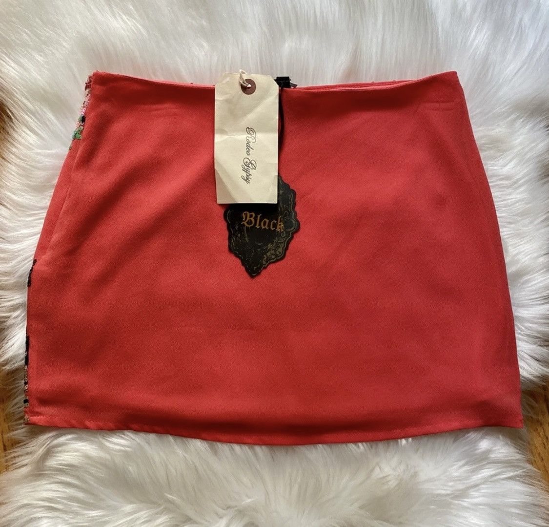 Other GORGEOUS CORAL SPARKLY SEQUIN EMBELLISHED MINI SKIRT SZ S Size 29" - 9 Thumbnail