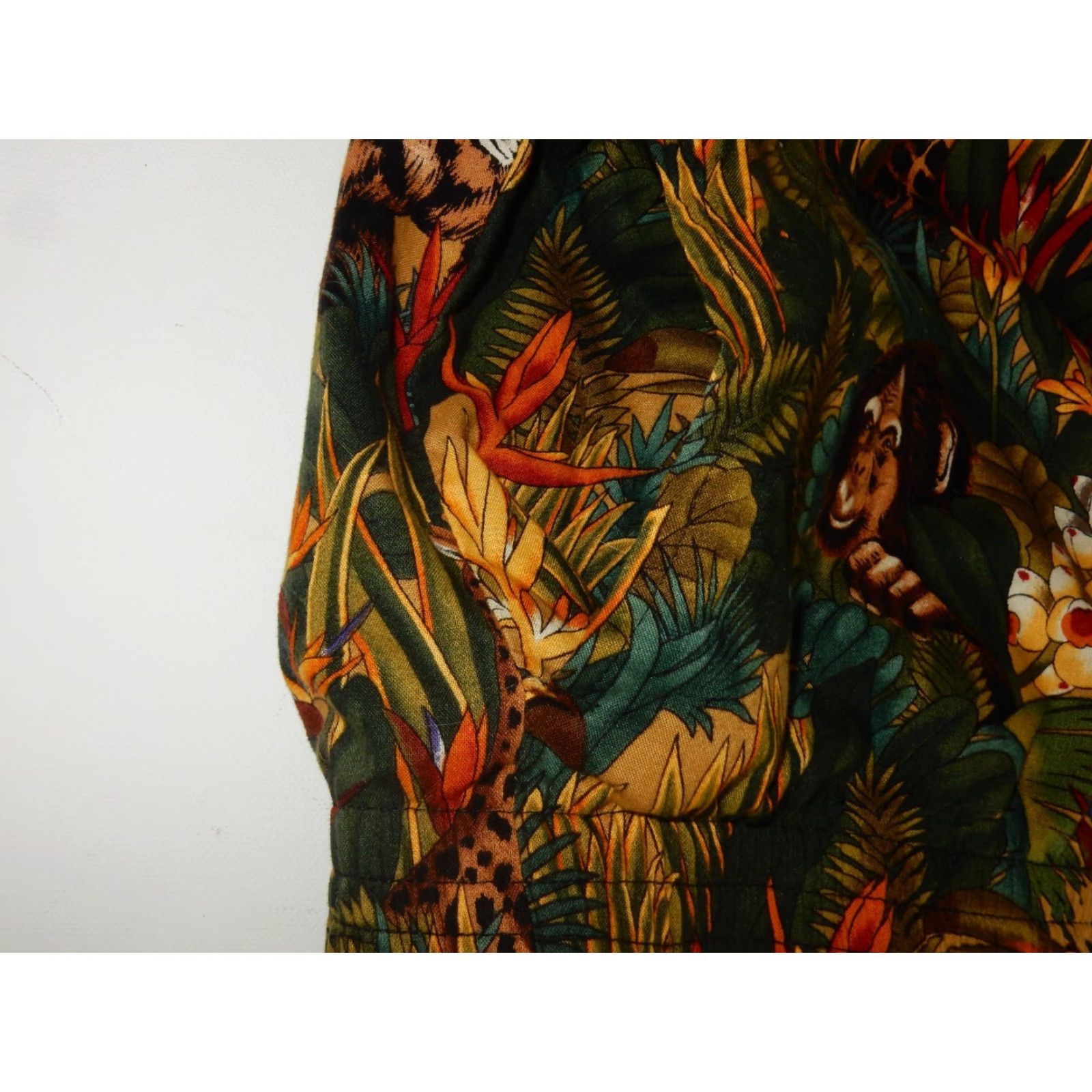 Vintage VTG Linda Tilson Jacket USA Made Women Size S Jungle Tiger Toucan Green Floral Cotton Polyester Basic Jacket Size S / US 4 / IT 40 - 3 Thumbnail