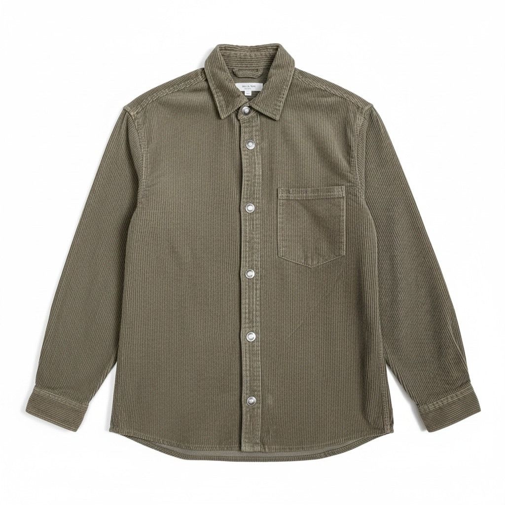 Zara Zara Corduroy Men's Button-Up L/S Shirt Shacket Green Small Size US S / EU 44-46 / 1 - 1 Thumbnail