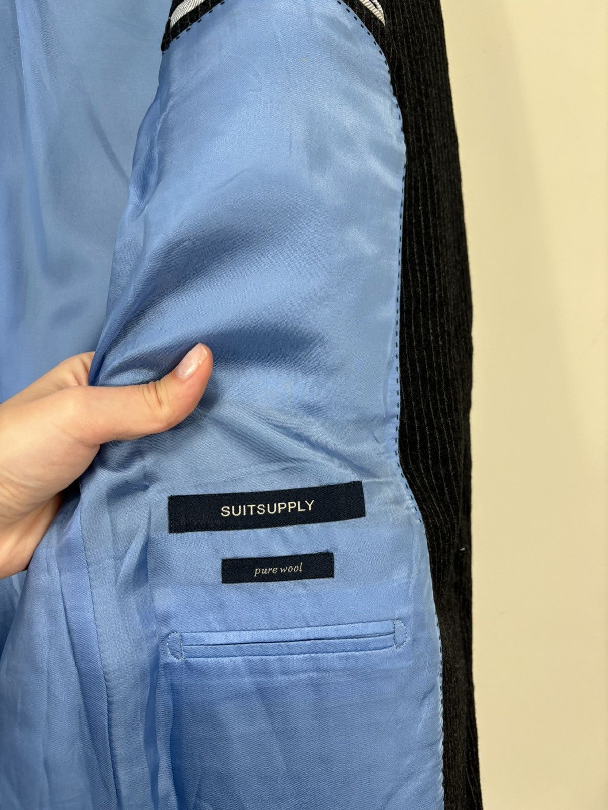 Suitsupply Suitsupply Men’s Pinstripe Gray 2-Buttons Wool Blazer Jacket Size 40L - 13 Thumbnail