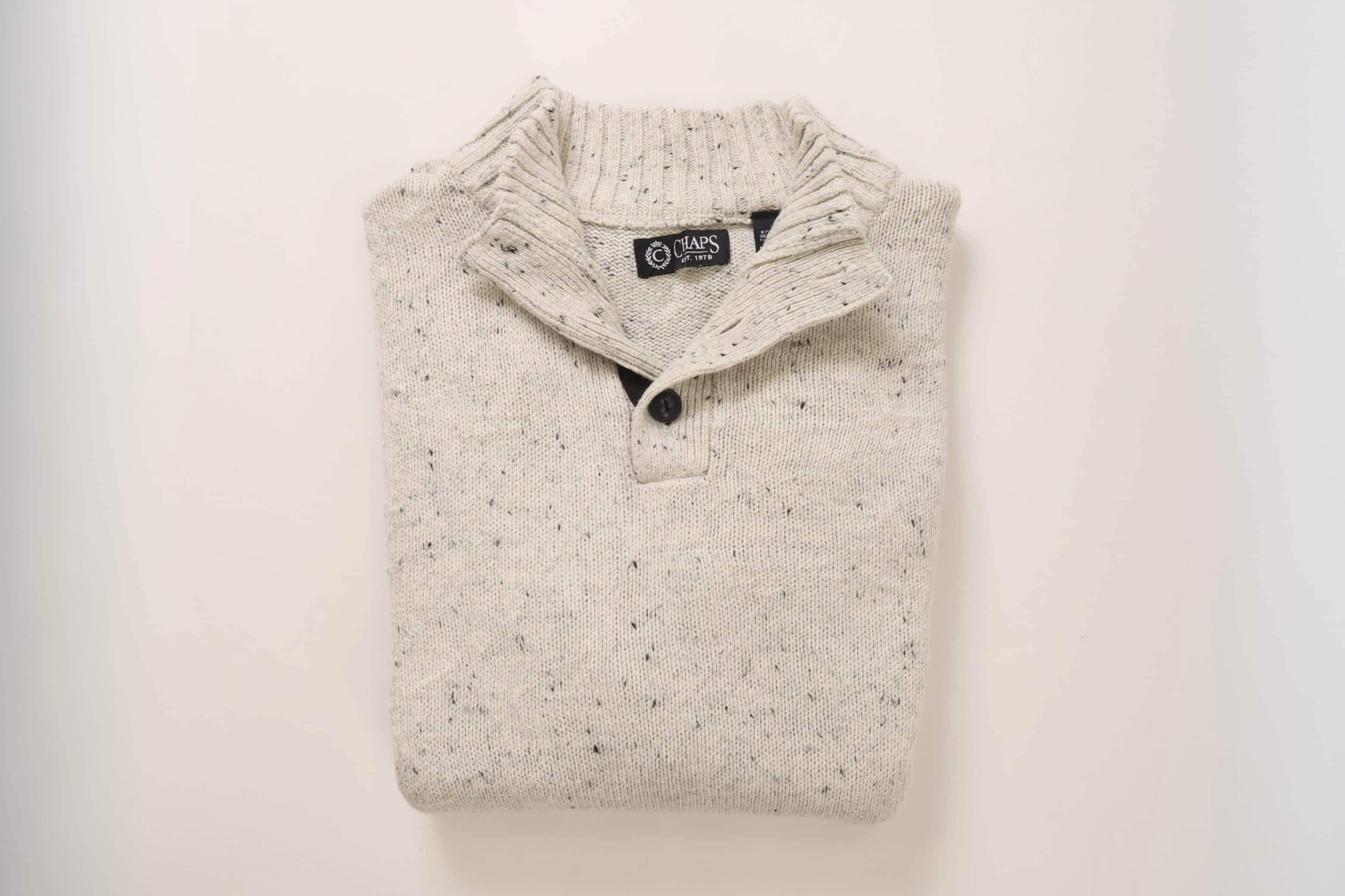 Chaps Ralph Lauren Vintage Chaps Grey Quarter Button Knit (Medium) Size US M / EU 48-50 / 2 - 3 Thumbnail