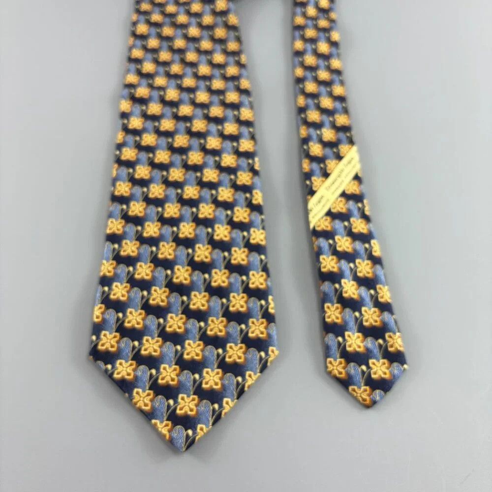 Ermenegildo Zegna Ermenegildo Zegna Exclusive Men's Tie Blue / Gold Size ONE SIZE - 2 Thumbnail