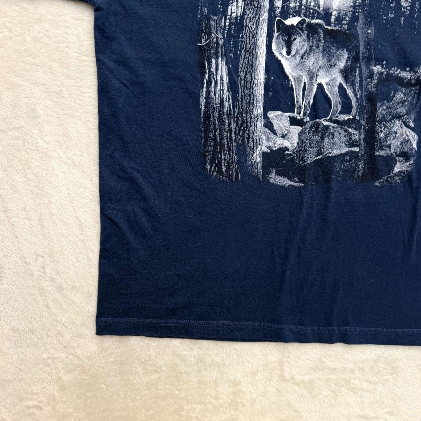 Vintage Alstyle Wolf Shirt Mens Large Blue Forest Nature Graphic T-Shirt Tee Size US L / EU 52-54 / 3 - 7 Thumbnail