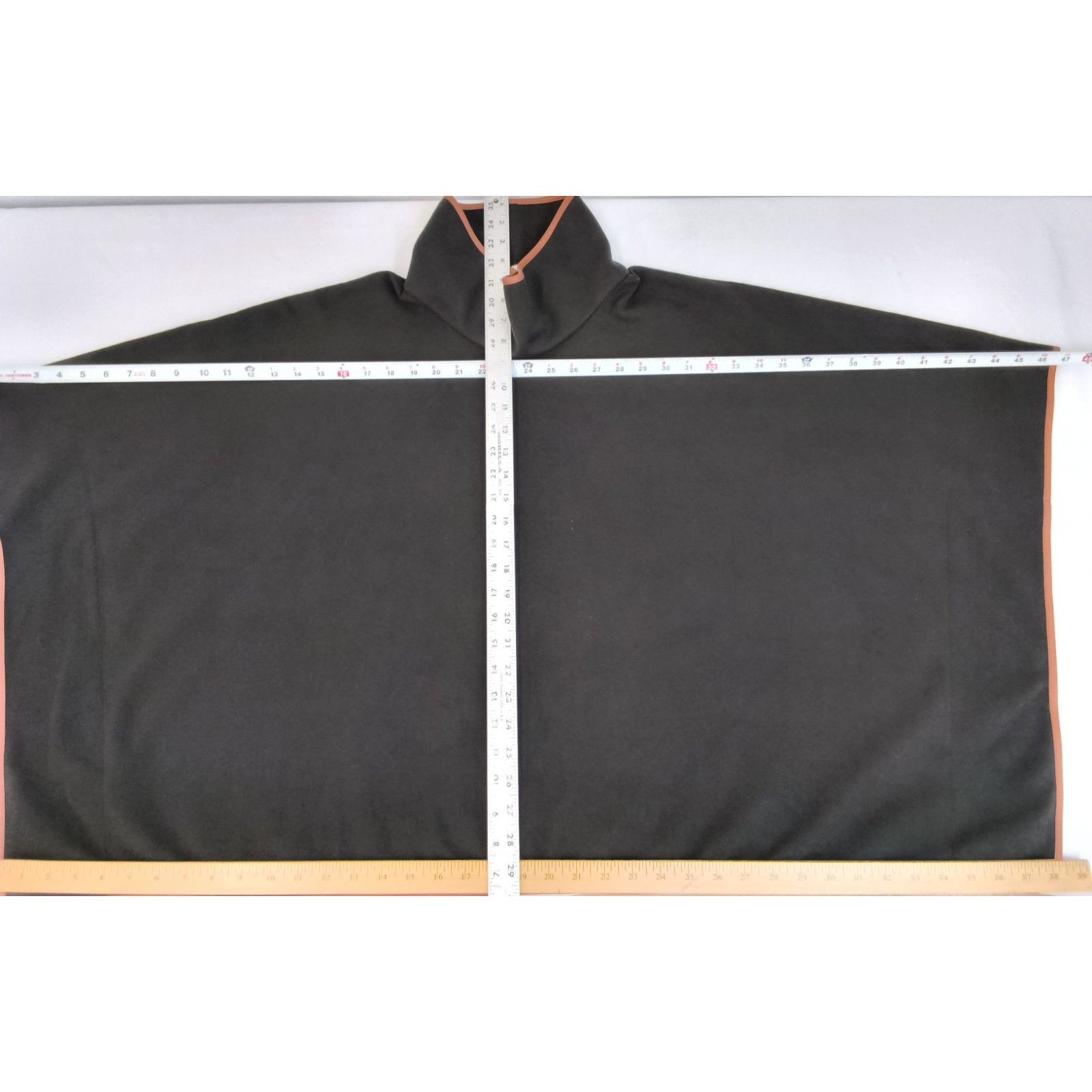 Other Tuckernuck Piper Poncho O/S Black Funnel Neck Leather Trim Size ONE SIZE - 9 Thumbnail