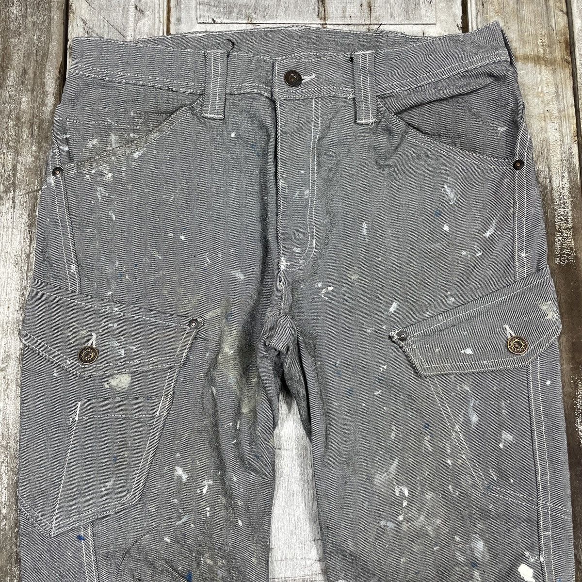 Japanese Brand × Vintage Vintage Japanese Brand Distressed Painted Cargo Pant Size US 31 - 5 Thumbnail