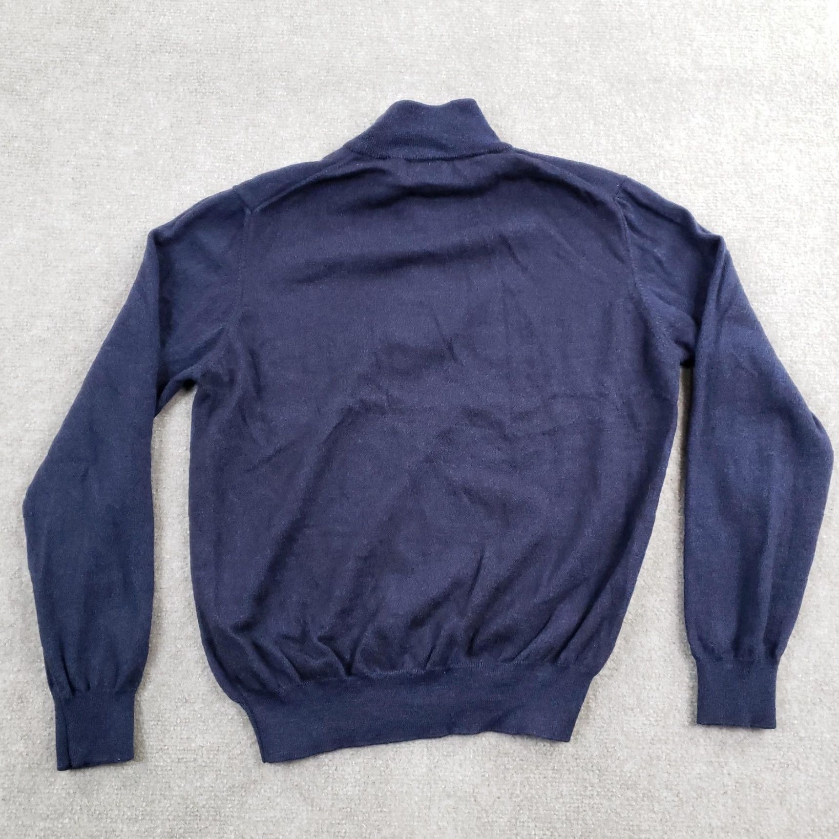 Vintage Williams & Kent Sweater Mens Medium Blue Merino Wool 1/4 Zip Mock Neck Pullover Size US M / EU 48-50 / 2 - 8 Thumbnail