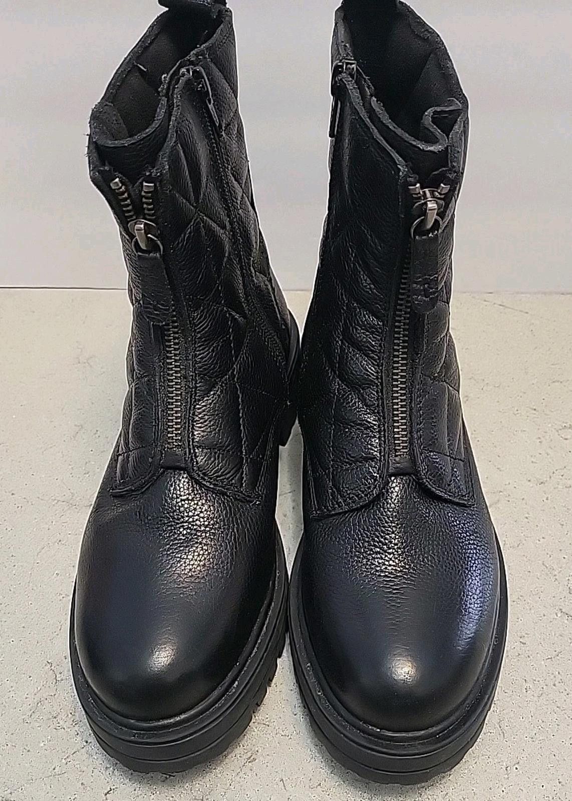 Other Albero Torresi Blk Quilted Leather Moto Boots US 8.5 EUR 40 Size US 9 / IT 39 - 6 Thumbnail
