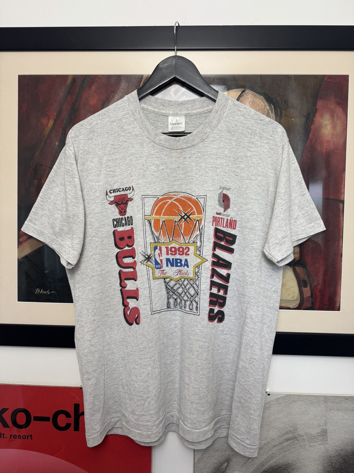 NBA Vintage NBA finals 1992 Chicago Bulls Portland Trail Blazers Size US L / EU 52-54 / 3 - 1 Thumbnail