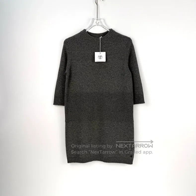 Hermes Hermes Gray Cashmere Metal Logo Dress Size XS / US 0-2 / IT 36-38 - 3 Thumbnail