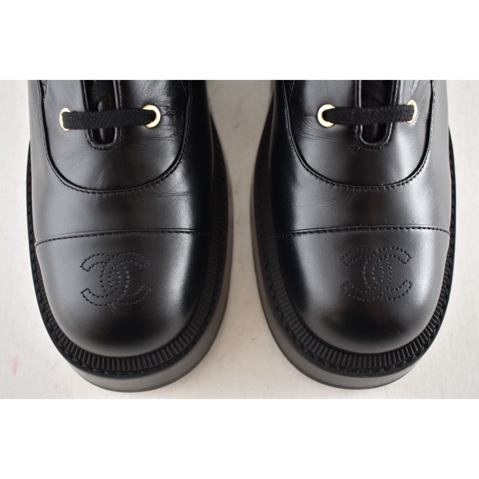 Chanel Chanel 24K Black Quilted CC Combat Lace Up Tall Boots 36 Size US 5 / IT 35 - 12 Thumbnail