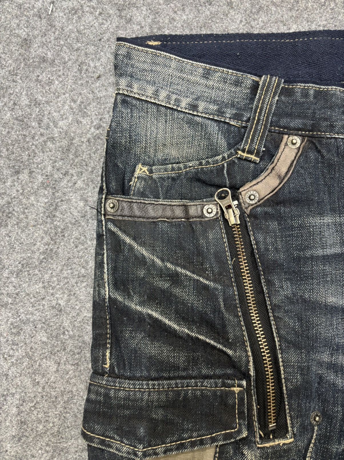 PPFM 💥Crazy Design💥PPFM Very Rare Zipper Biker Jeans F633 Size US 32 / EU 48 - 9 Thumbnail