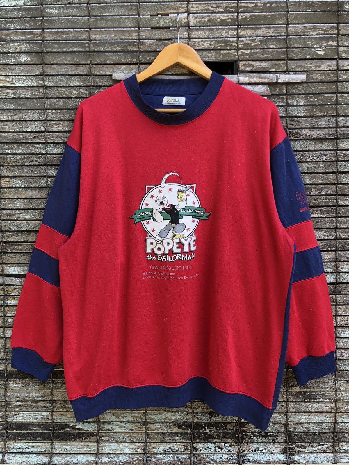Vintage Vintage 90s Popeye X Gianni Valentino Crewneck Sweatshirt Size US XL / EU 56 / 4 - 2 Thumbnail