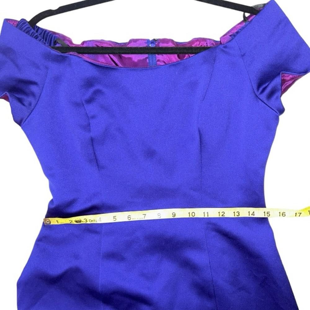 Designer Alex Evenings l Vintage 90s Satin Off The Shoulder Gown 8 Size M / US 6-8 / IT 42-44 - 4 Thumbnail