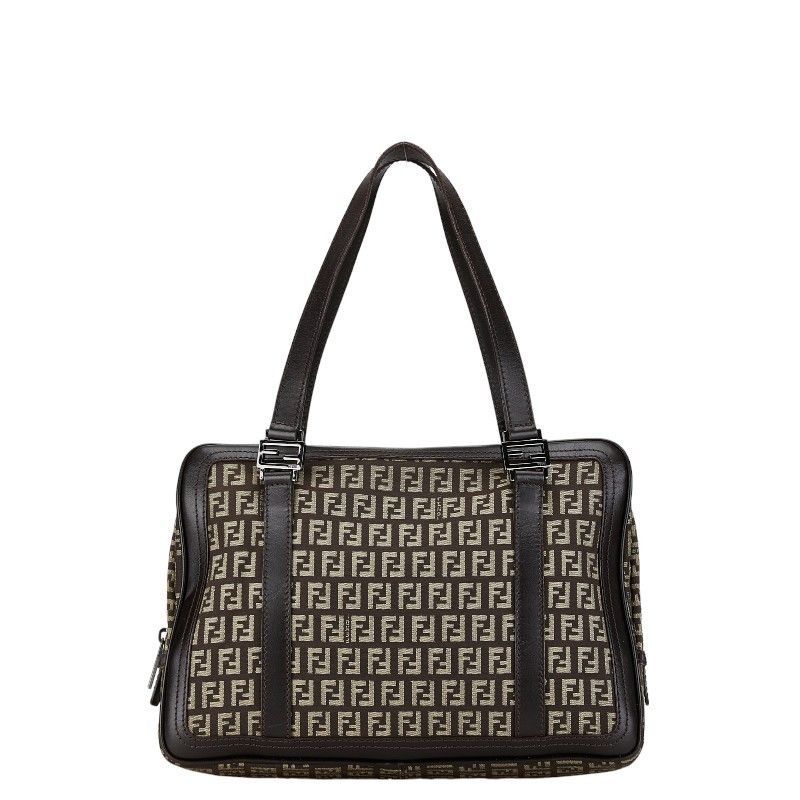 Fendi Fendi Fendi Zucchino Canvas Leather Handbag 8BL075 Canvas Handbag 8BL075 in Very Good Condition Size ONE SIZE - 1 Thumbnail