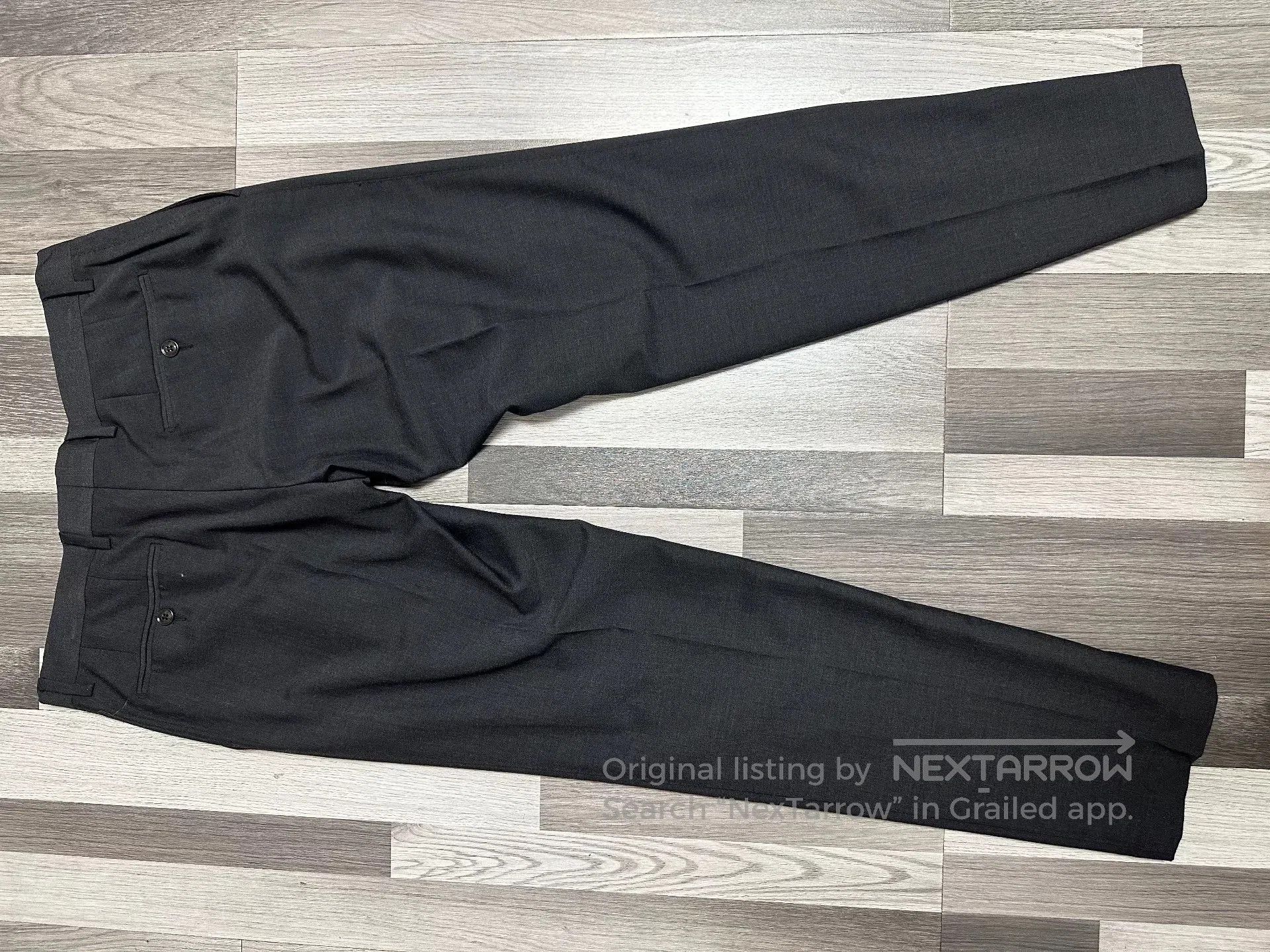 Japanese Brand Black Gray Wool Trousers for Men. Size US 30 / EU 46 - 4 Thumbnail