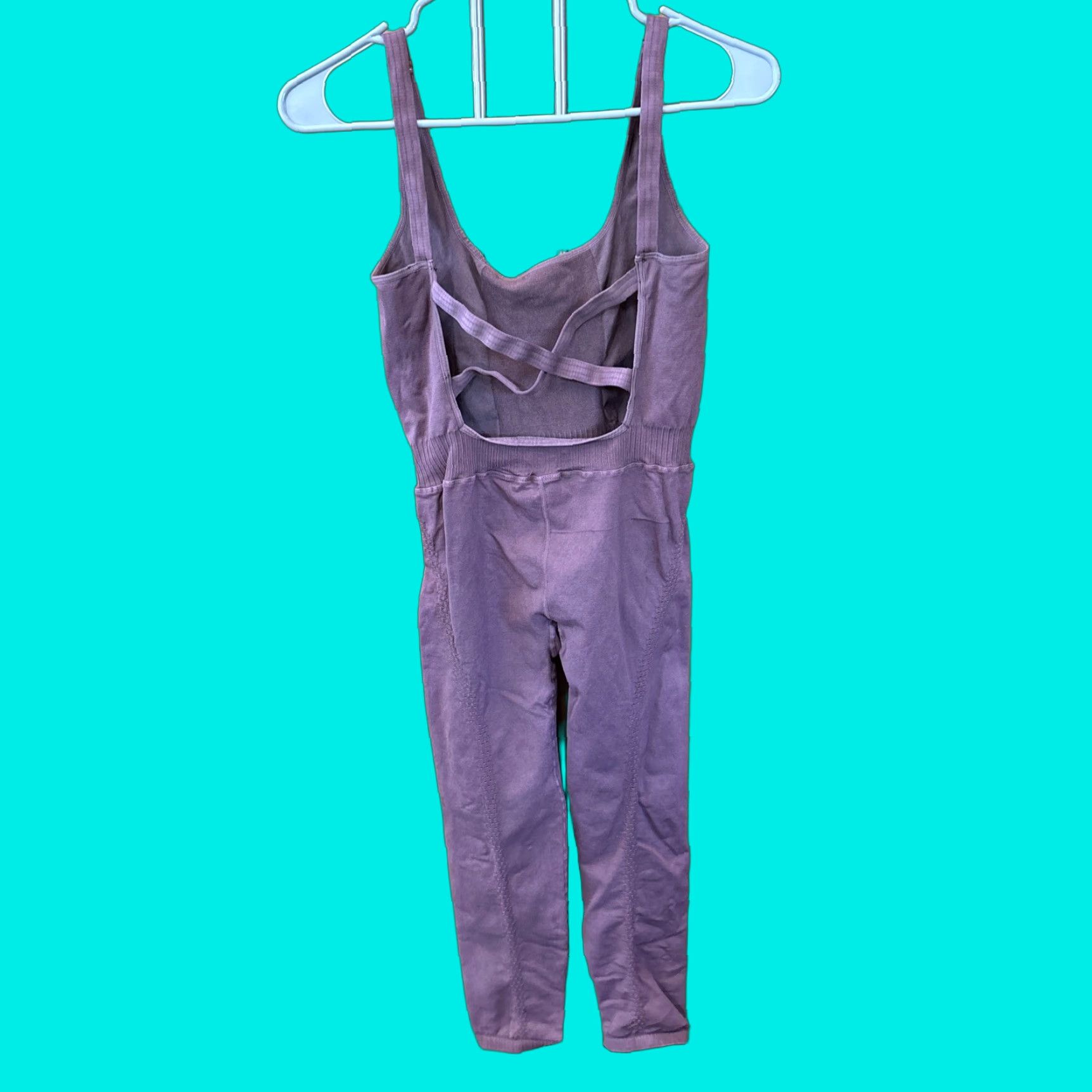 Free People VINTAGE Free People Movement Good Karma Mauve ONE PIECE BODYSUIT M L Stretch Straps Size M / US 6-8 / IT 42-44 - 1 Thumbnail