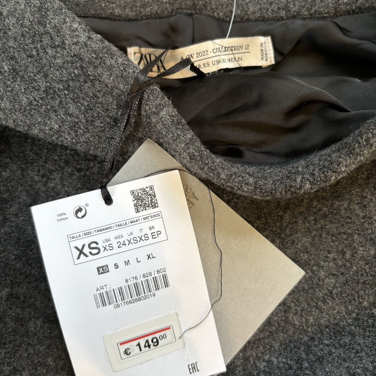 Zara Zara Limited Edition Grey 100% Wool Asymmetric Maxi Dress XS Size XS / US 0-2 / IT 36-38 - 4 Thumbnail
