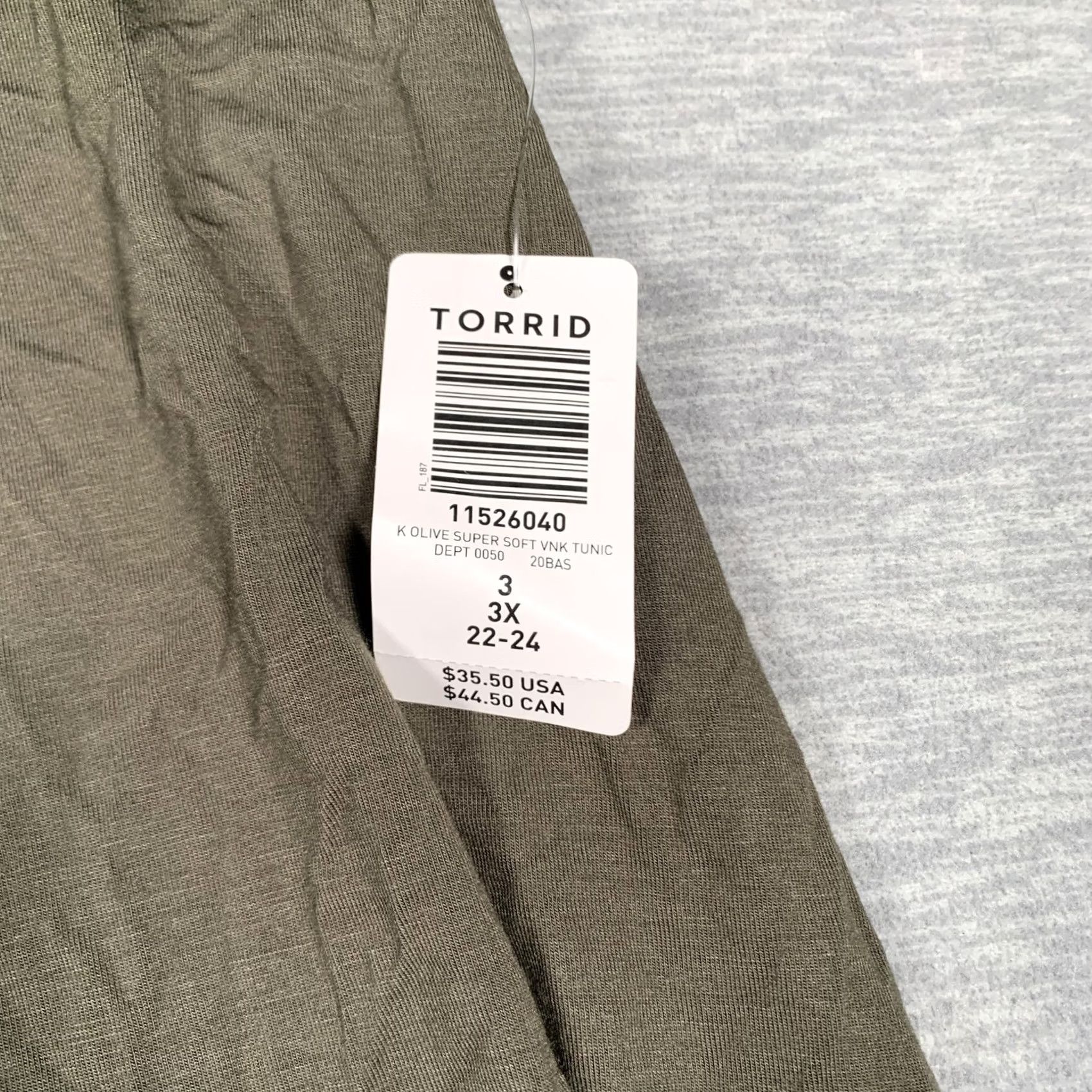 Torrid Torrid Shirt Womens 3X Olive Green Super Soft V Neck Tunic Top Plus Size 22-24 Size XXL / US 16-18 / IT 52-54 - 4 Thumbnail