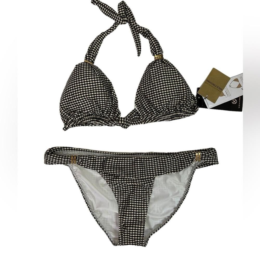 Designer Vix l NWT Gingham Bia Tube Triangle Bikini Large/DD Size ONE SIZE - 2 Thumbnail