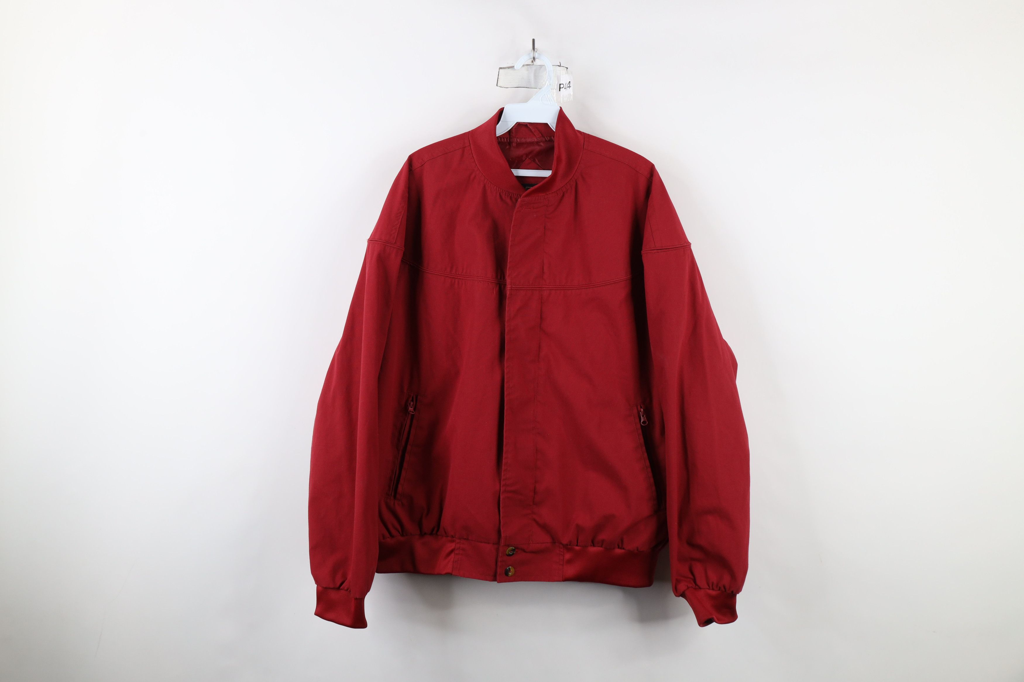 Vintage Vintage 90s Streetwear Blank Full Zip Cafe Bomber Jacket Red Size US L / EU 52-54 / 3 - 1 Thumbnail