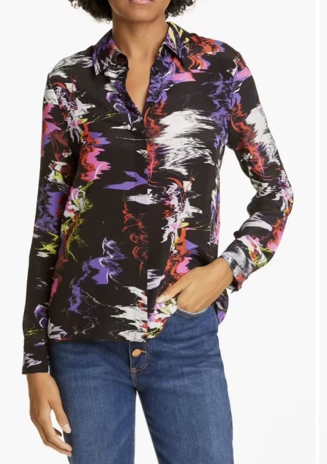 Alice + Olivia Alice + Olivia Willa Moonstruck silk blouse Size S / US 4 / IT 40 - 1 Thumbnail