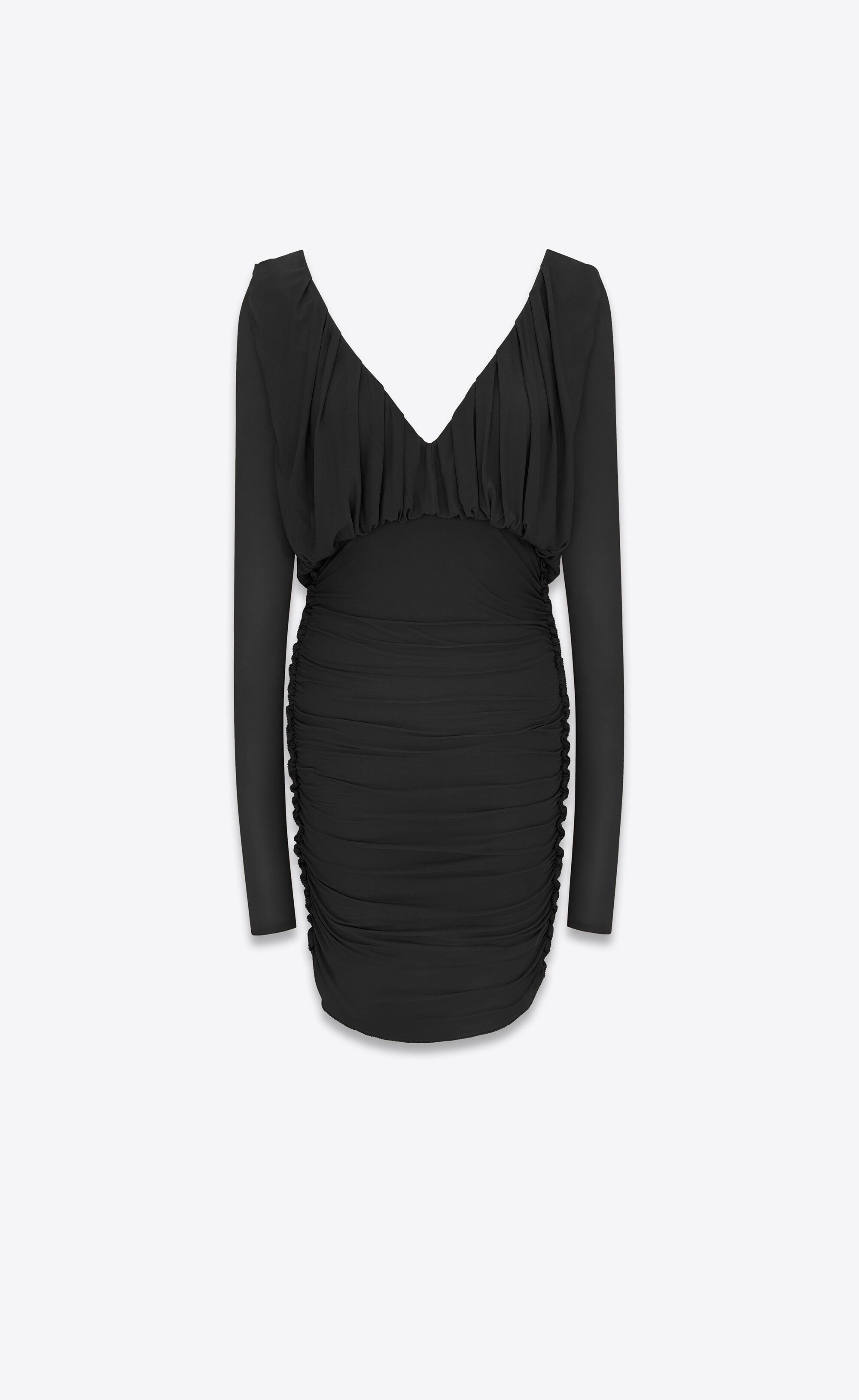 oc11z1125 Draped Dress in Jersey in Black