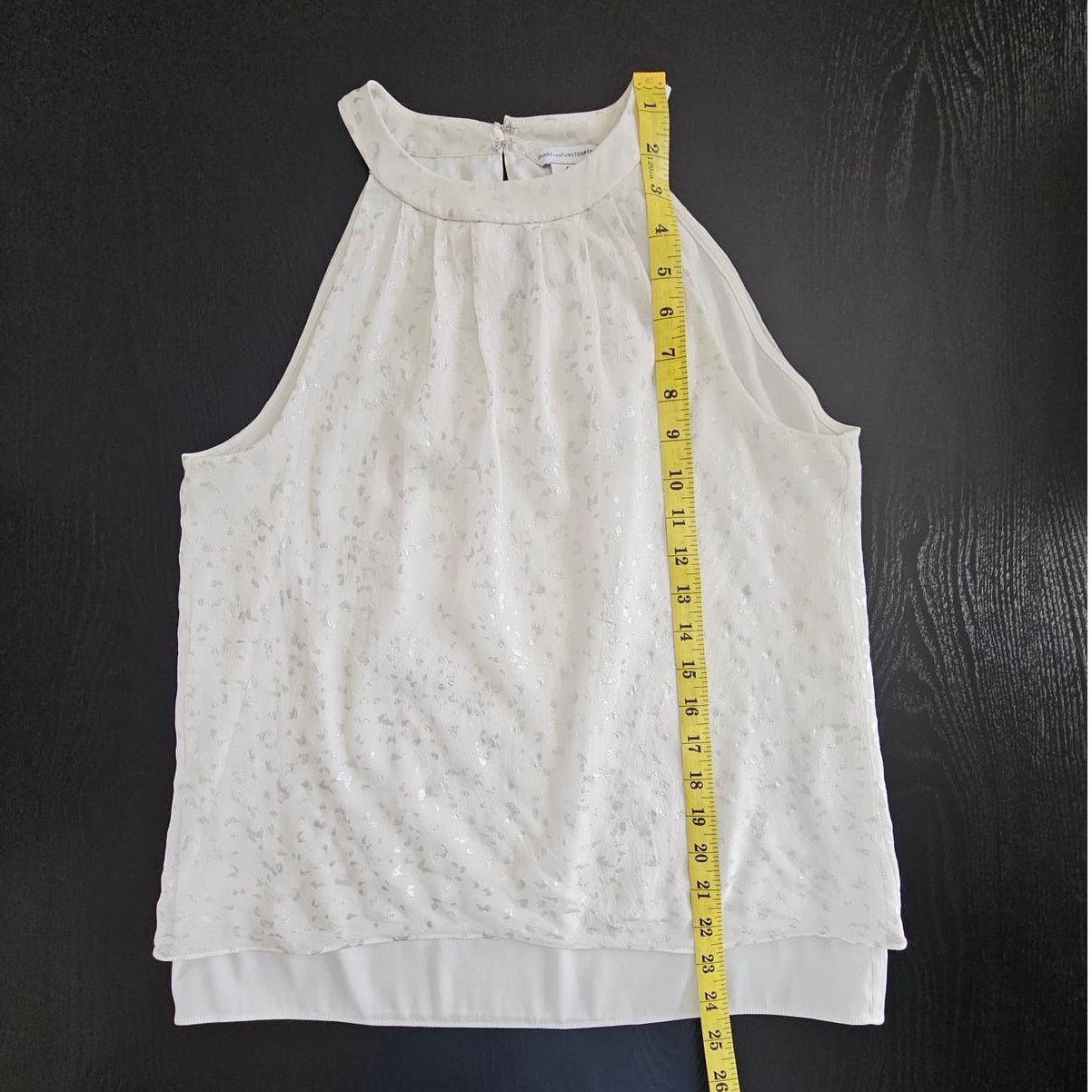 Diane von Furstenberg DVF Diane Von Furstenberg Parvay White/Metallic Silk Top 4 Size S / US 4 / IT 40 - 9 Thumbnail