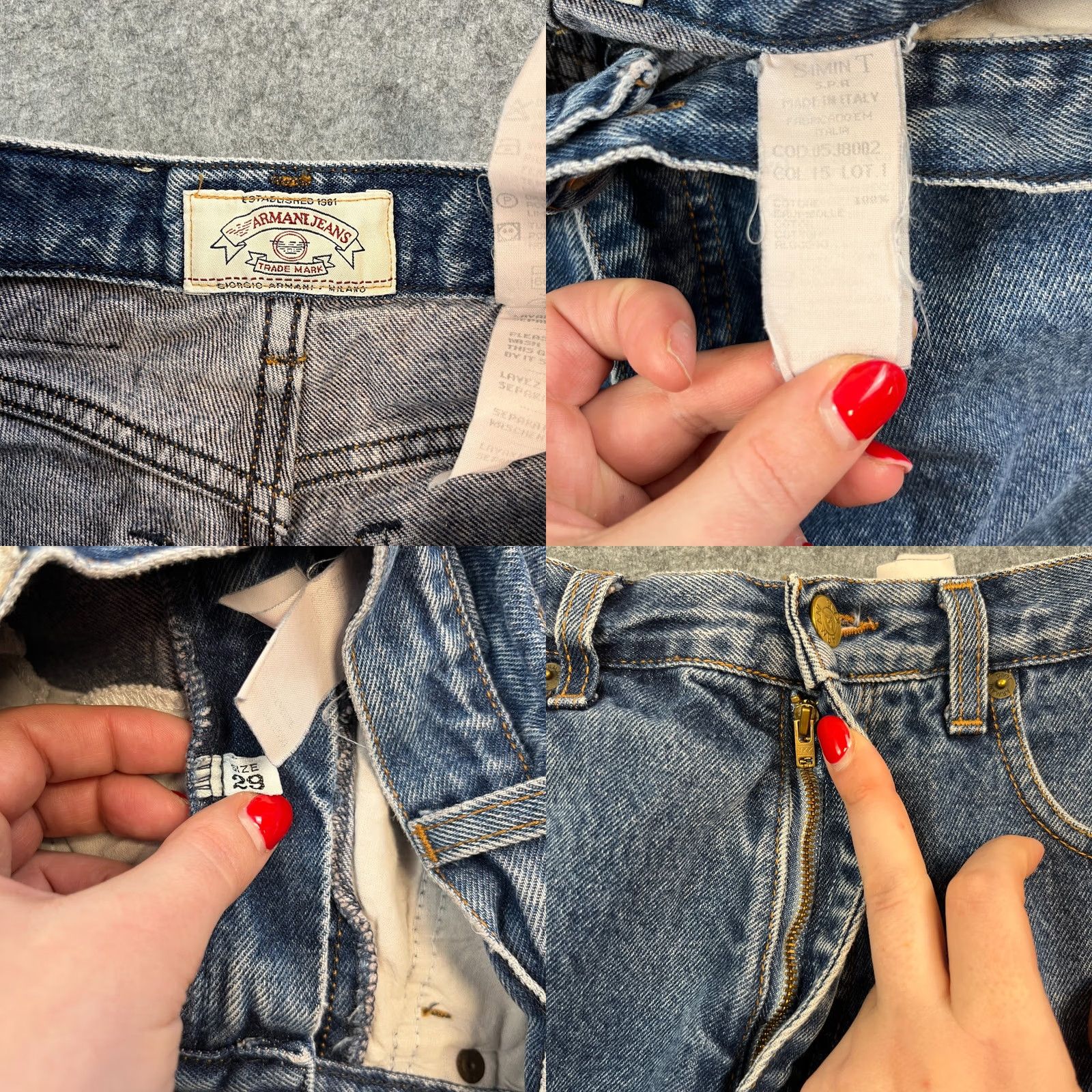 Vintage Armani Jeans Jeans High Waist Mom 6 Womens Blue 90s Vintage Denim 5-Pocket Rise 11 Slim Regular Size 28" / US 6 / IT 42 - 8 Thumbnail