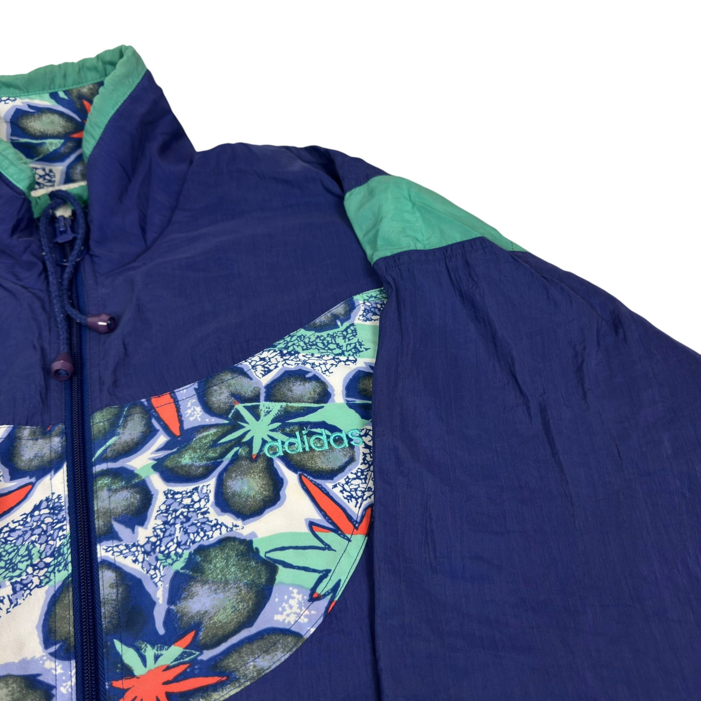 Adidas × Vintage Adidas Men's Blue Spellout Full Zip Windbreaker Jacket S Size US S / EU 44-46 / 1 - 4 Thumbnail