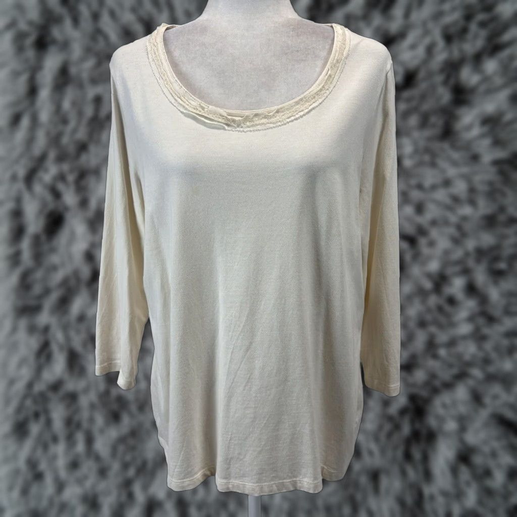 Vintage VINTAGE Chicos Cream Textured Long Sleeve Tunic Shirt Womens 3XL Size XS / US 0-2 / IT 36-38 - 1 Thumbnail