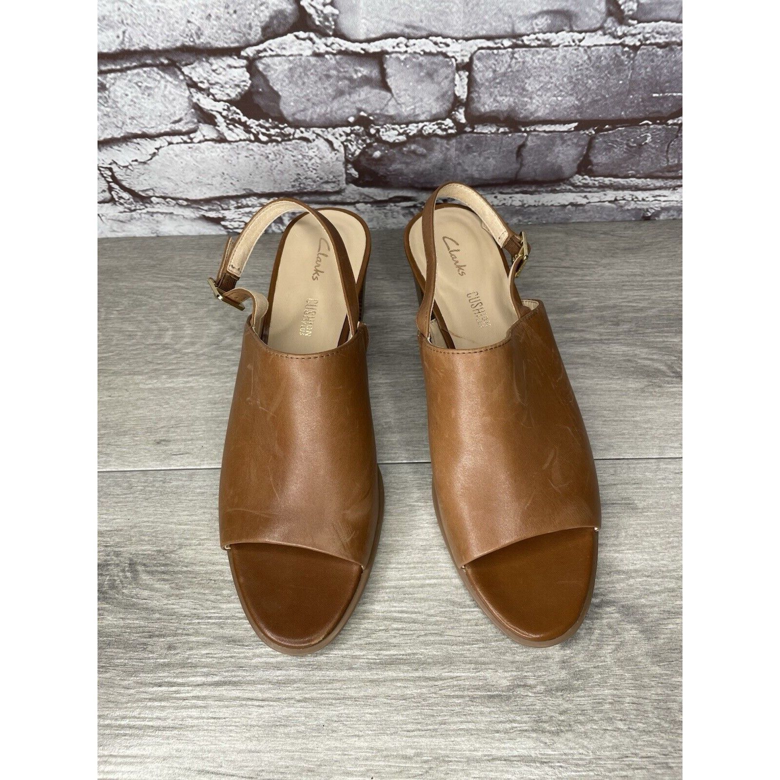 Clarks Clarks Brown Leather Casual Ankle Strap Open Toe Sandals Wom Size US 8.5 / IT 38.5 - 18 Thumbnail
