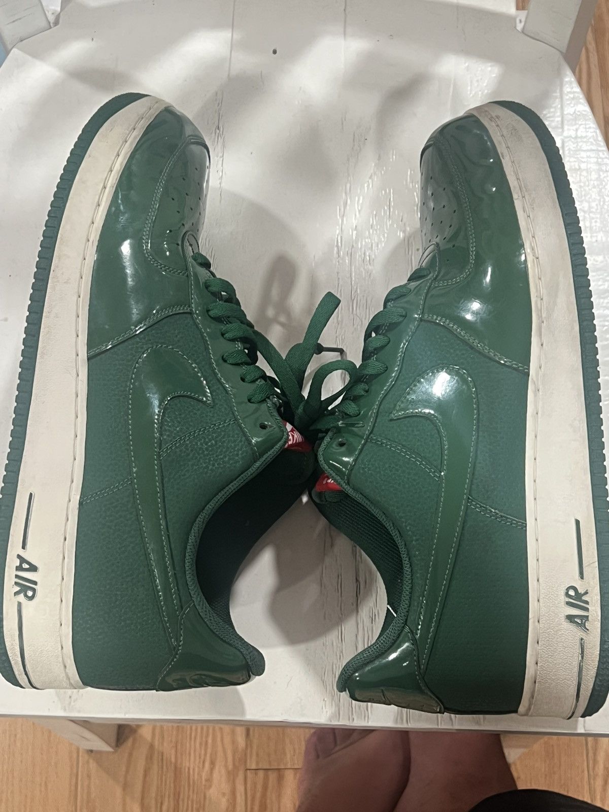Nike Nike Air Force One 07’ Patent Leather “Gorge Green” Size US 14 / EU 47 - 1 Thumbnail