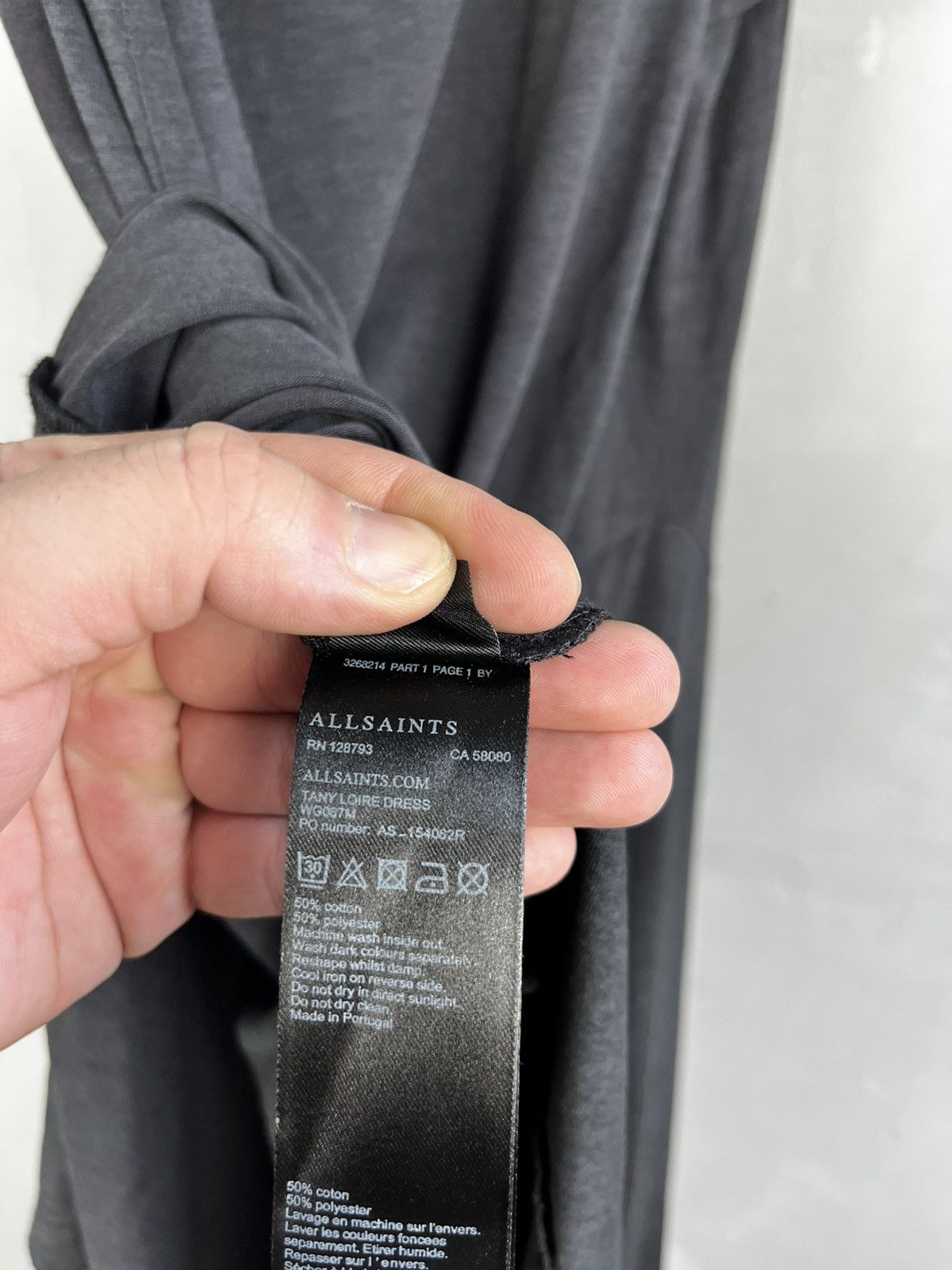 Allsaints AllSaints Tany Loire Asymmetric Dress Washed Black Size M / US 6-8 / IT 42-44 - 16 Thumbnail