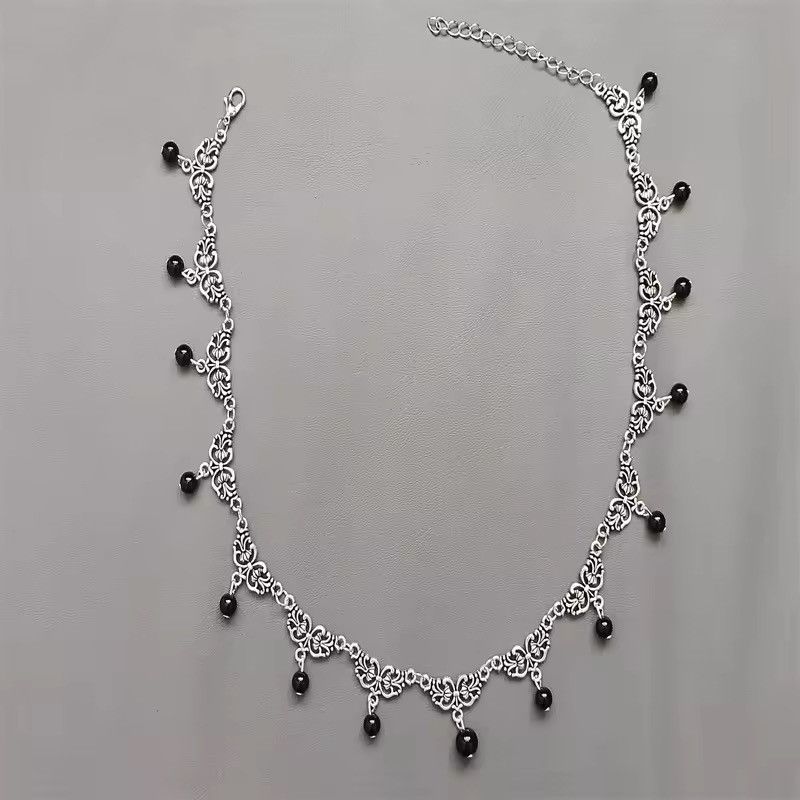 Jewelry Black Goth Onyx Gemstone Necklace Size ONE SIZE - 7 Thumbnail