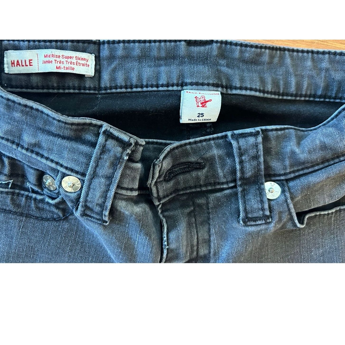 True Religion True Religion Halle Dark Grey Super Skinny Jeans - Size 25 Size 25" / US 0 / IT 36 - 7 Thumbnail