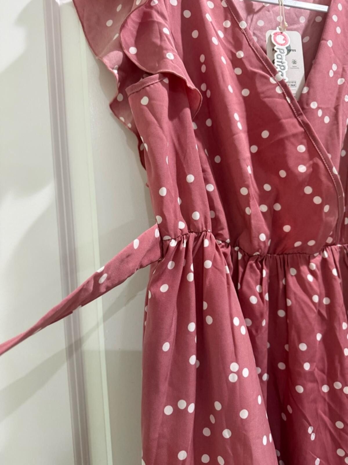 Other PatPat Rose Pink Polka Dot Ruffle Dress for Girls Size M / US 6-8 / IT 42-44 - 3 Thumbnail
