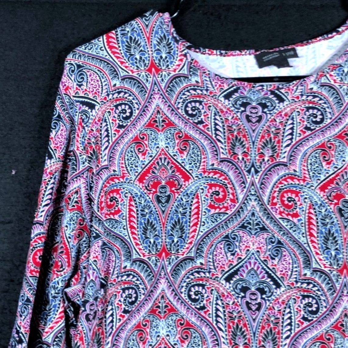 J. Jill J. Jill Blouse Tunic Long Sleeve Multicolored Wearever Collection L Blue Casual Workwear Women Shirt Printed Knit Jersey Stretch Maglother Size L / US 10 / IT 46 - 4 Thumbnail