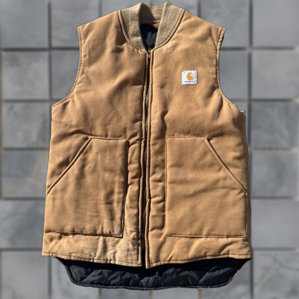 Carhartt Carhartt Vest Brown Solid MT Quilt Outdoor USA Duck Full Zip Mens Shirt Size US M / EU 48-50 / 2 - 1 Thumbnail