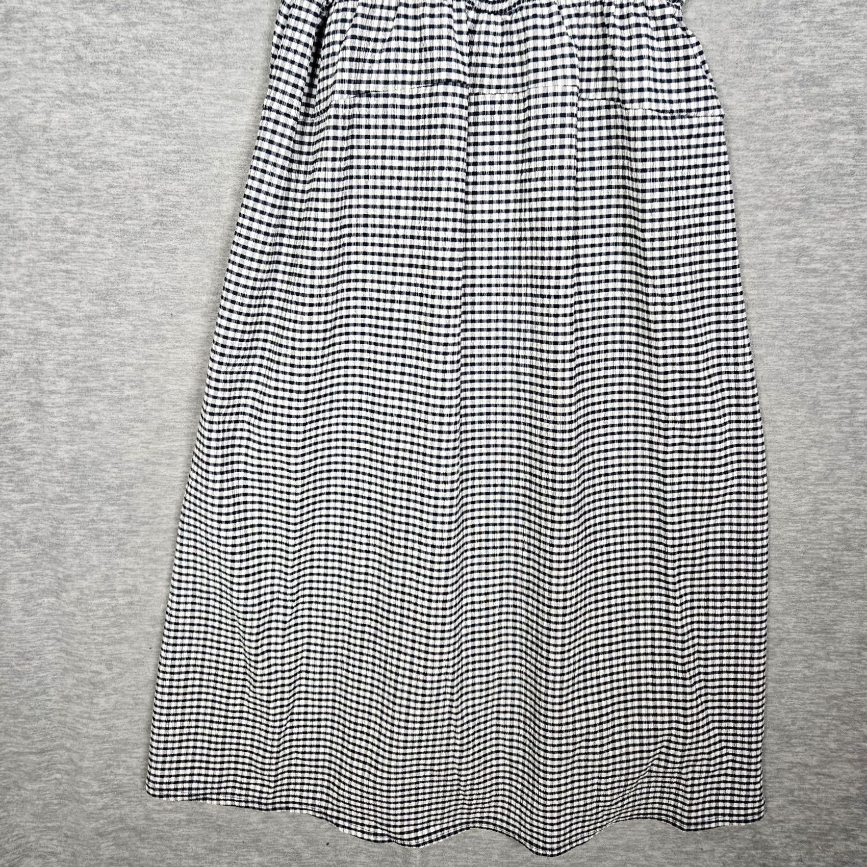Old Navy Old Navy Women's XL Gingham Midi Dress - Fit & Flare, Sleeveless, Smocked, Lightweight Polyester/Spandex, Blue, Casual, A-Line Size XL / US 12-14 / IT 48-50 - 5 Thumbnail