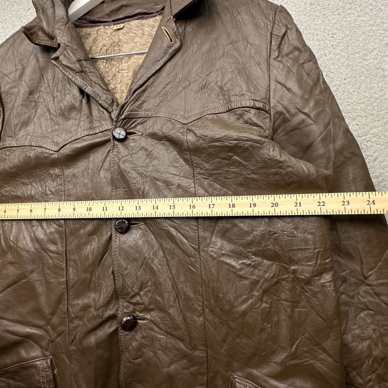 Other Vintage 70s Grais Cabretta Leather Coat Jacket Mens 40 M Size US M / EU 48-50 / 2 - 6 Thumbnail